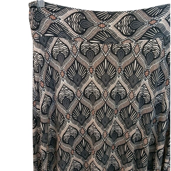 Versona Size Large Stretch Geometric Boho Maxi Skirt Elastic Waist Slinky Hippie - Picture 3 of 12